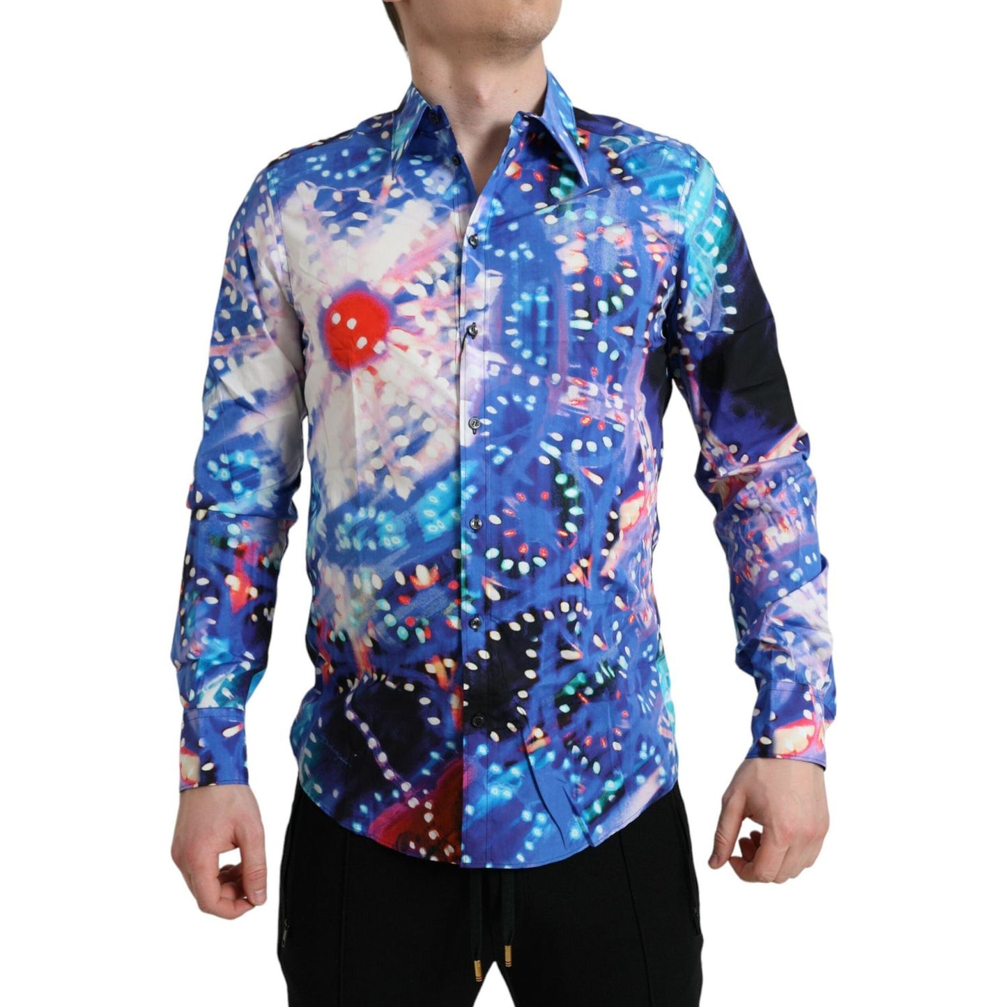 Dolce & Gabbana Multicolor Luminarie Slim MARTINI Shirt Dolce & Gabbana