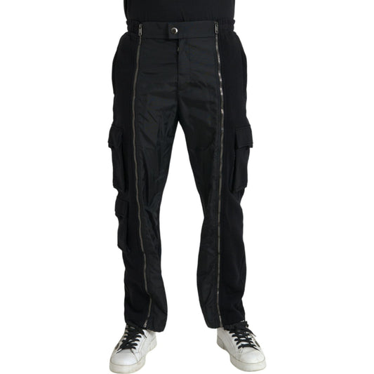 Dolce & Gabbana Black Cotton Blend Skinny Pants Dolce & Gabbana