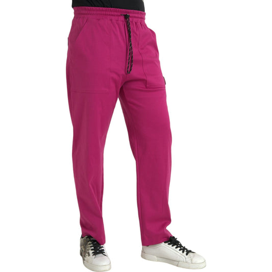 Pink Logo Cargo Cotton Jogger Sweatpants Pants