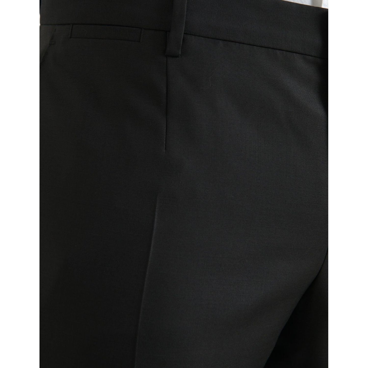 Dolce & Gabbana Black Wool Silk Skinny Dress Pants Dolce & Gabbana