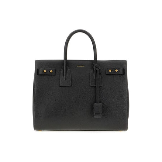 Black Calf Leather Sac De Jour Handbag