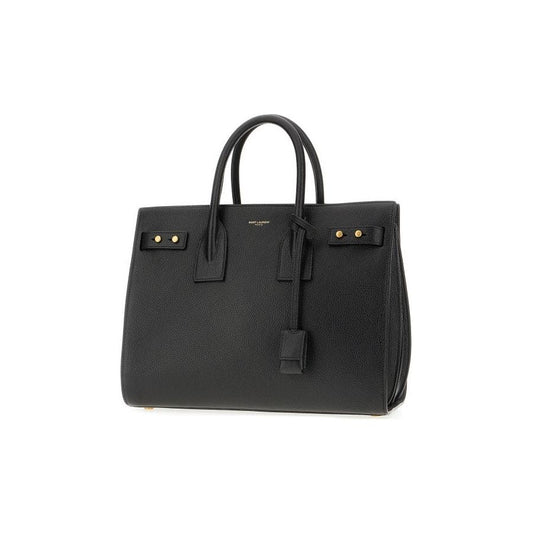 Black Calf Leather Sac De Jour Handbag