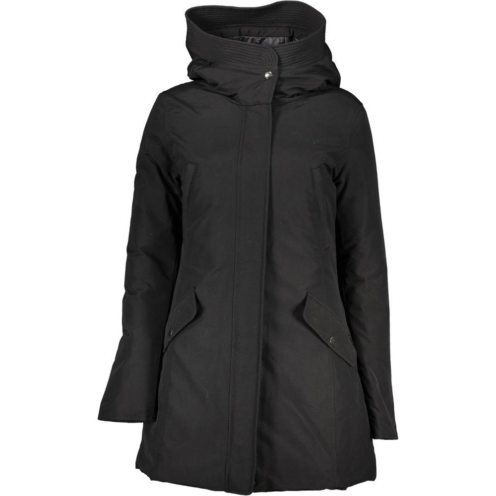 Woolrich Black Cotton Jackets & Coat Woolrich