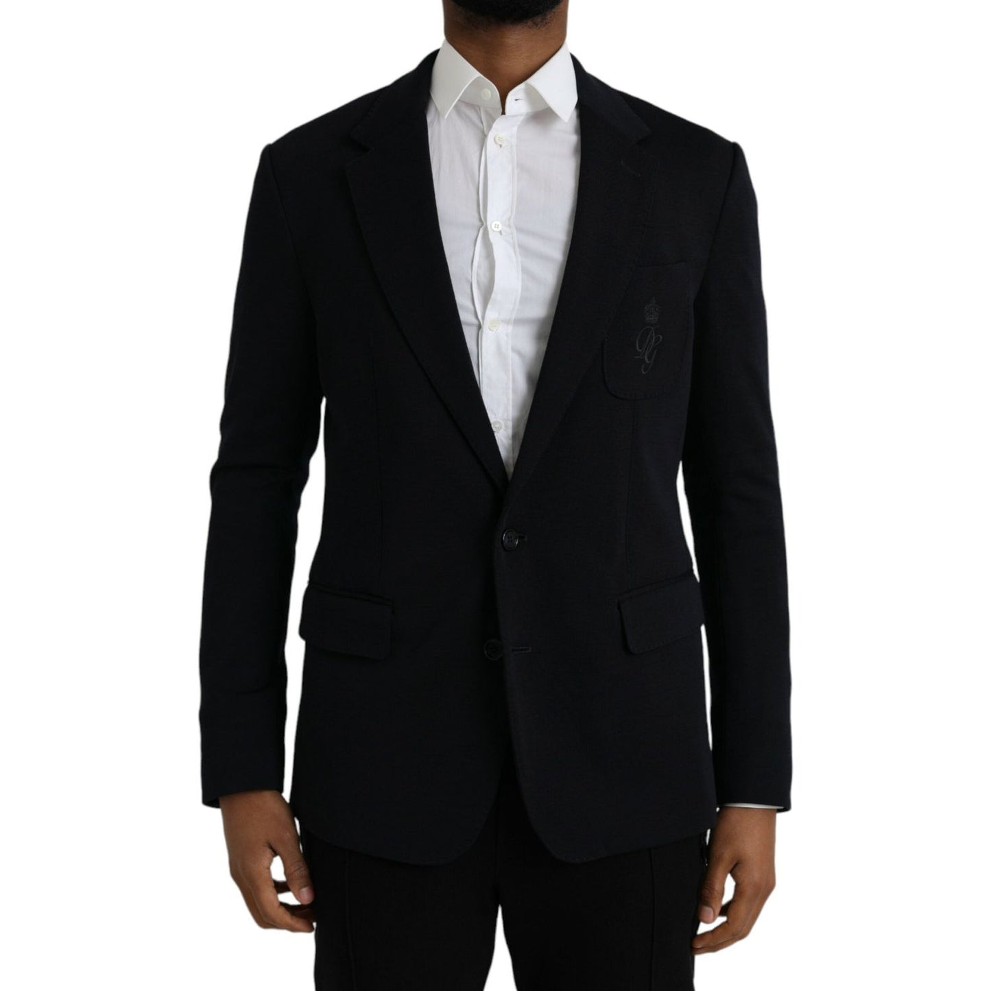 Dolce & Gabbana Black Wool Single Breasted Coat Blazer