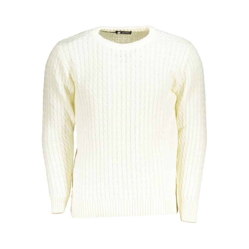 U.S. Grand Polo White Fabric Sweater U.S. Grand Polo