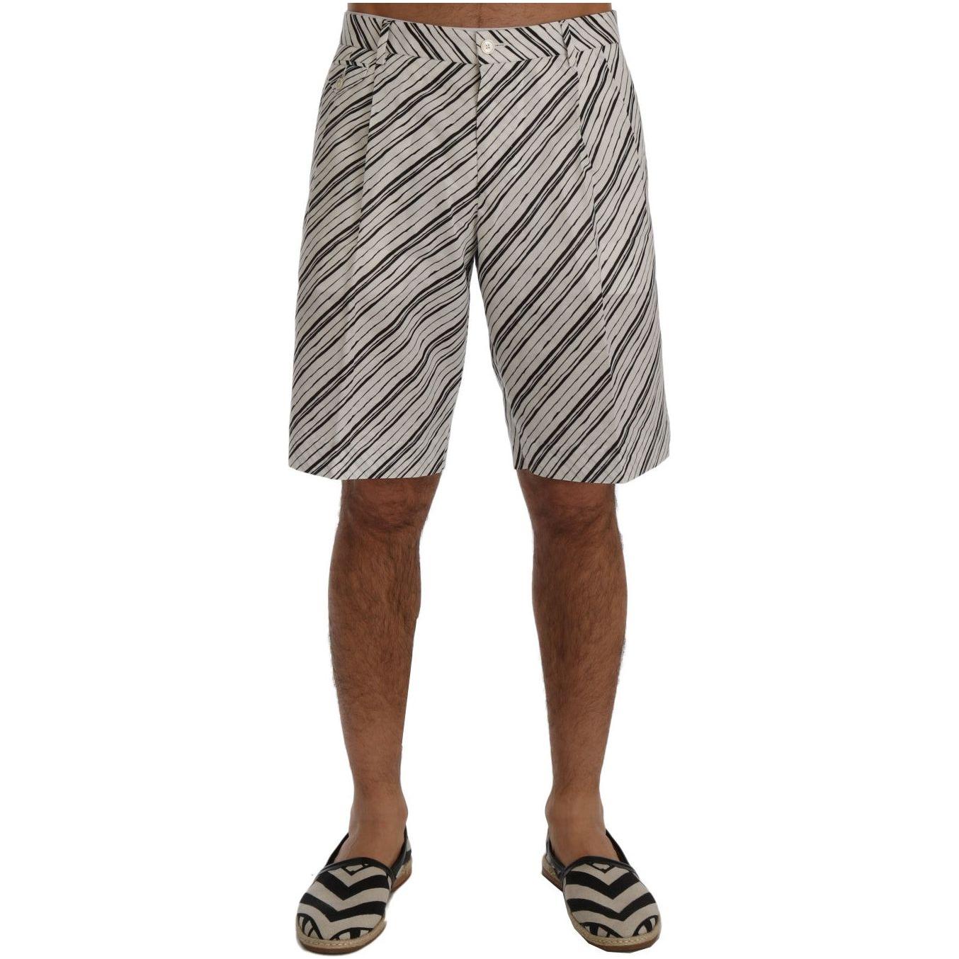 Dolce & Gabbana Elegant Striped Cotton-Linen Shorts Dolce & Gabbana