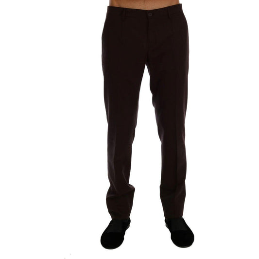 Dolce & Gabbana Purple Wool Stretch Formal Pants