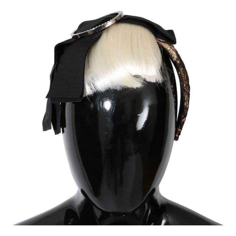 Dolce & Gabbana Black Crystal White Diadem Headband