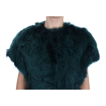 Dolce & Gabbana Green Alpaca Fur Vest Sleeveless Jacket