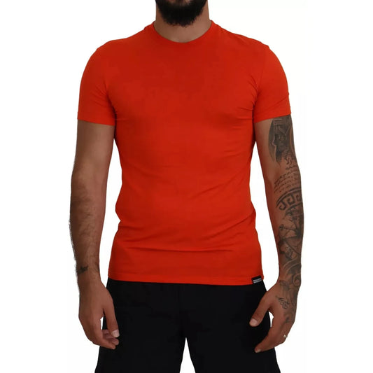 Dsquared² Orange Modal Short Sleeves Crewneck T-shirt Dsquared²