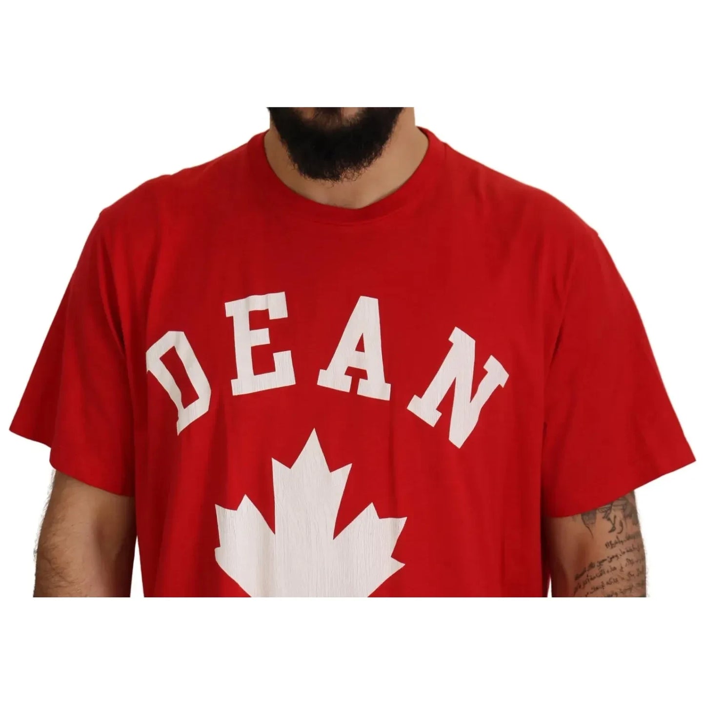 Dsquared² Red Printed Cotton Short Sleeves Crewneck T-shirt Dsquared²