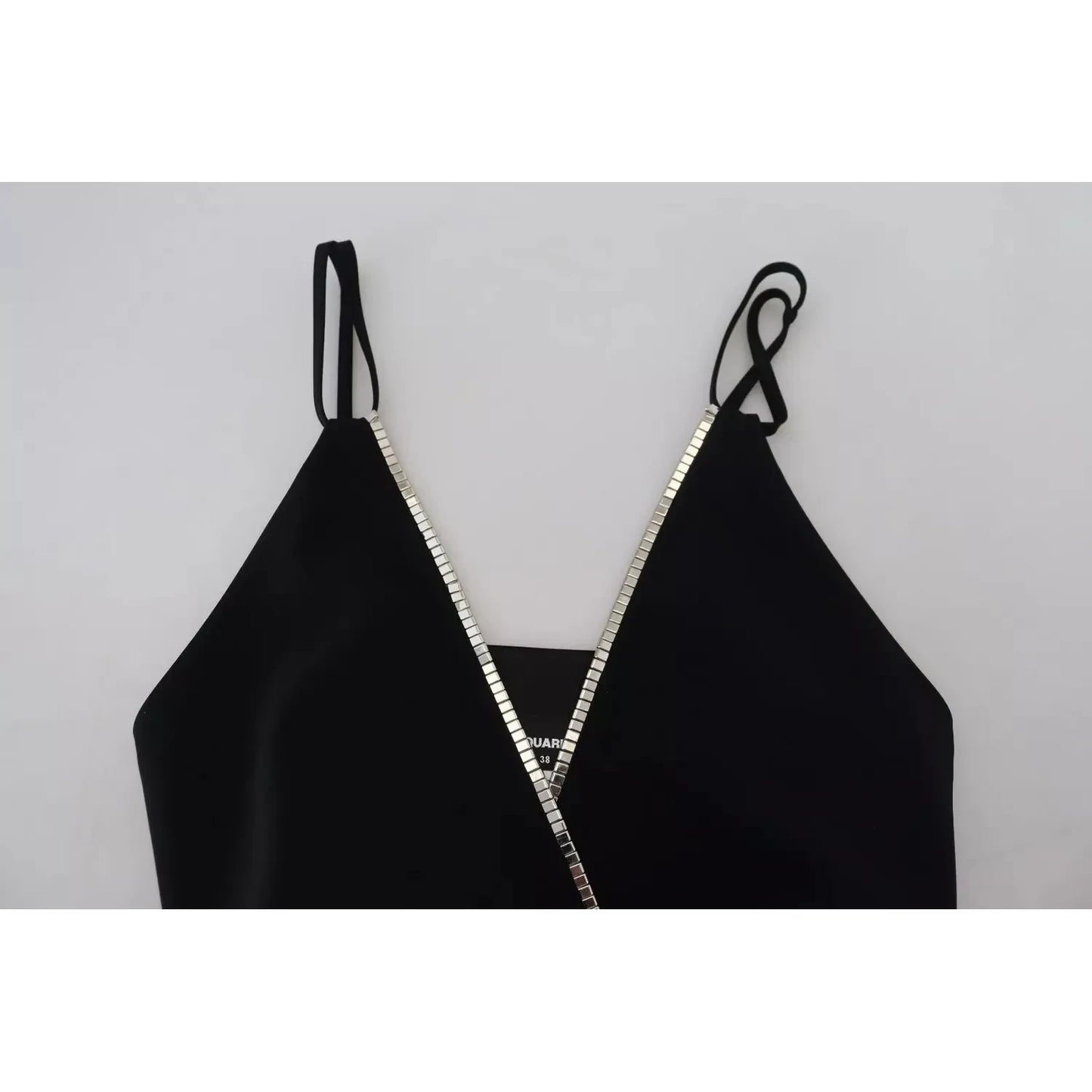 Dsquared² Black Embellished Sleeveless V-neck Jumpsuit Dress Dsquared² Black