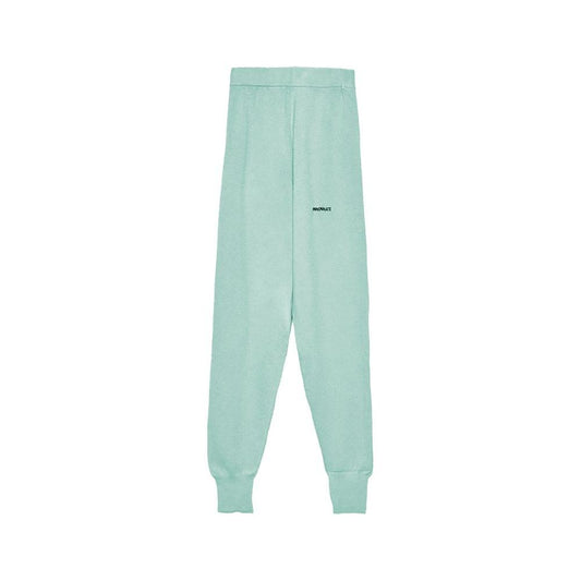 Mint Green Wool Blend Tracksuit Trousers