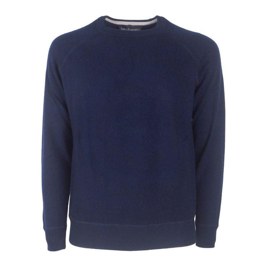 Emilio Romanelli Elegant Dark Blue Cashmere Sweater Emilio Romanelli