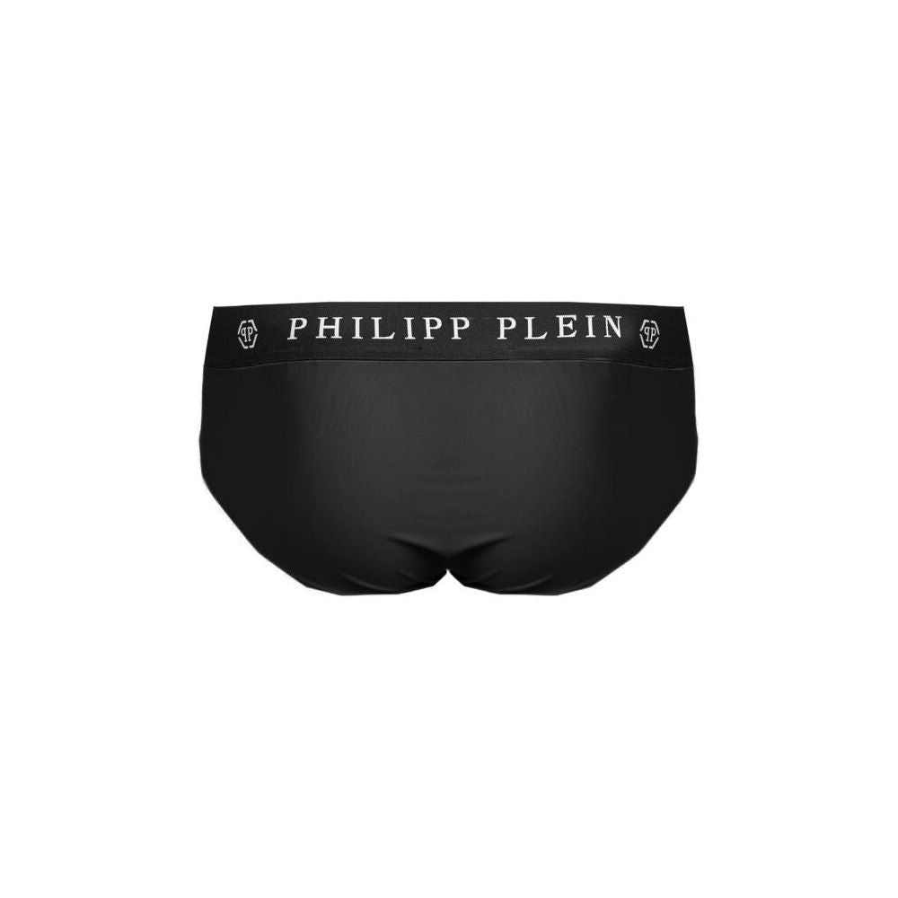 Philipp Plein Black Polyamide Men Swimwear Philipp Plein