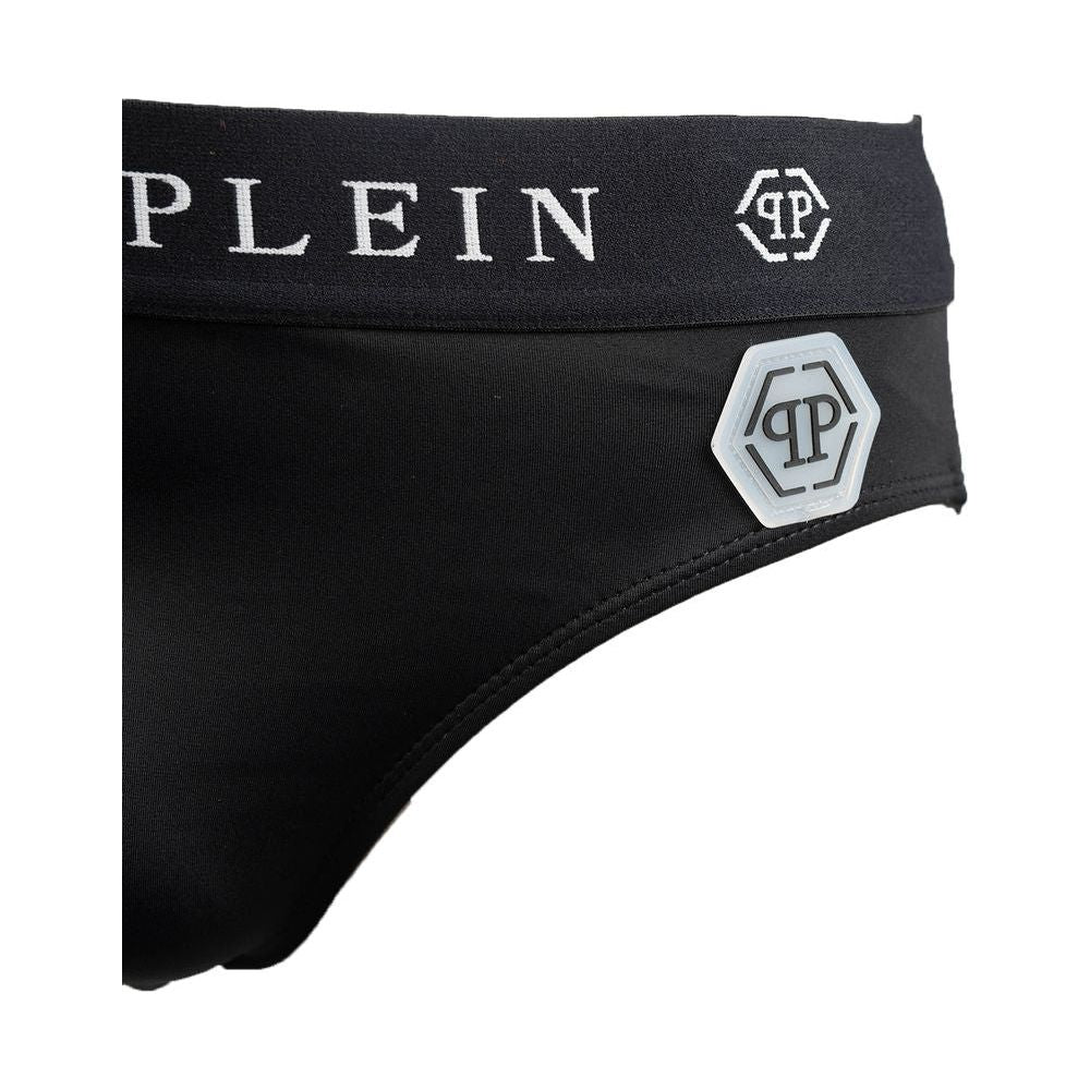 Philipp Plein Black Polyamide Men Swimwear Philipp Plein