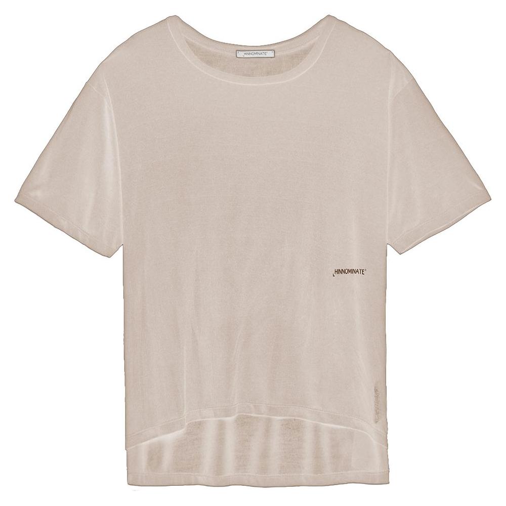 Hinnominate Beige Modal Women T-Shirt Hinnominate