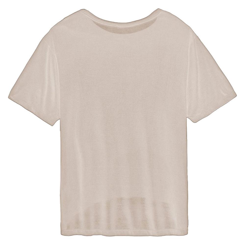 Hinnominate Beige Modal Women T-Shirt Hinnominate