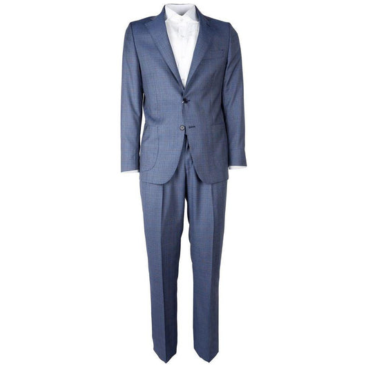 Made in Italy Blue Virgin Wool Men Suit Made in Italy