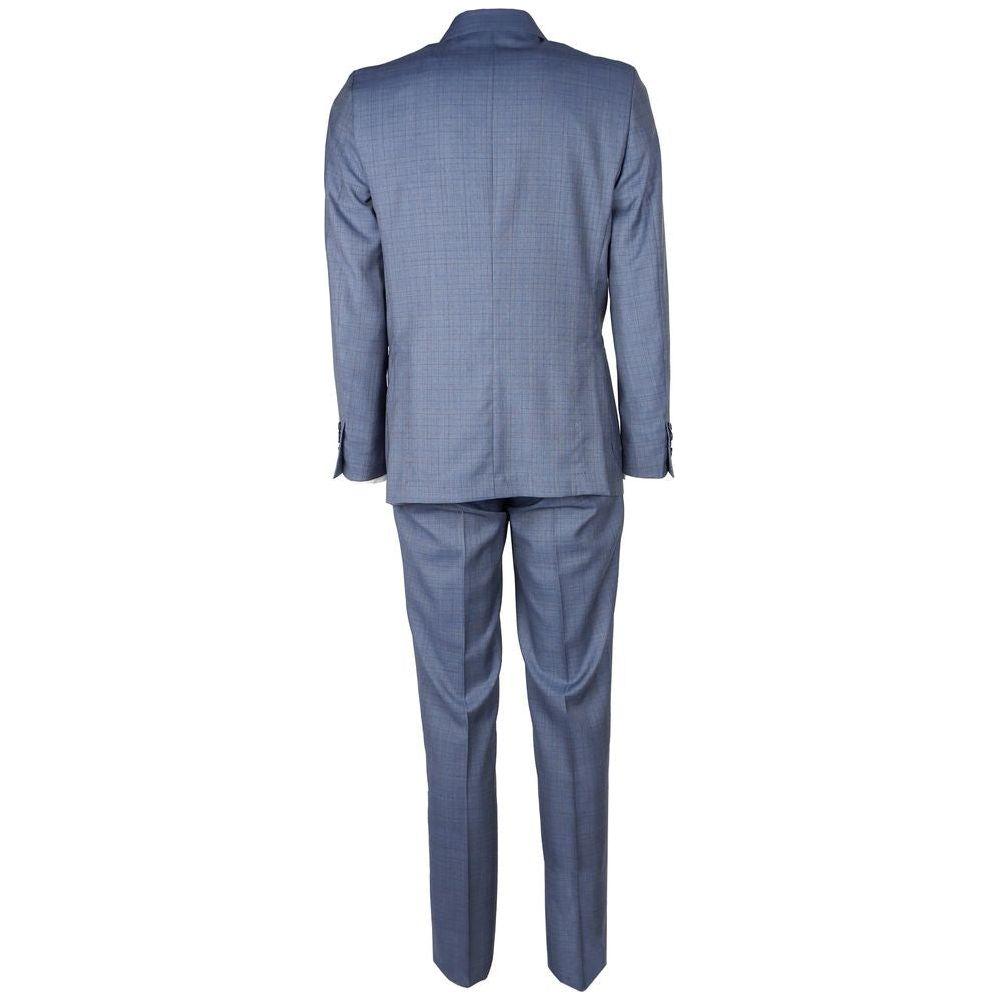 Made in Italy Blue Virgin Wool Men Suit Made in Italy