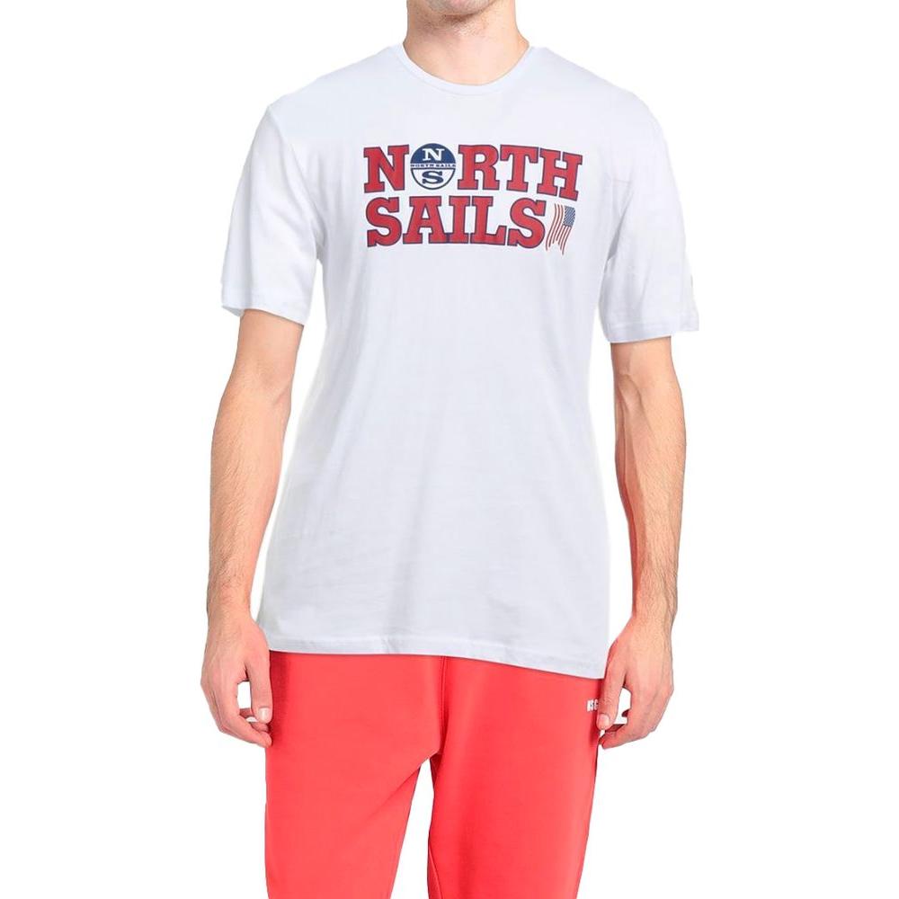 North Sails Elegant White Cotton Logo Tee North Sails