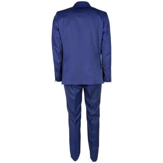 Made in Italy Blue Virgin Wool Men's Suit Made in Italy