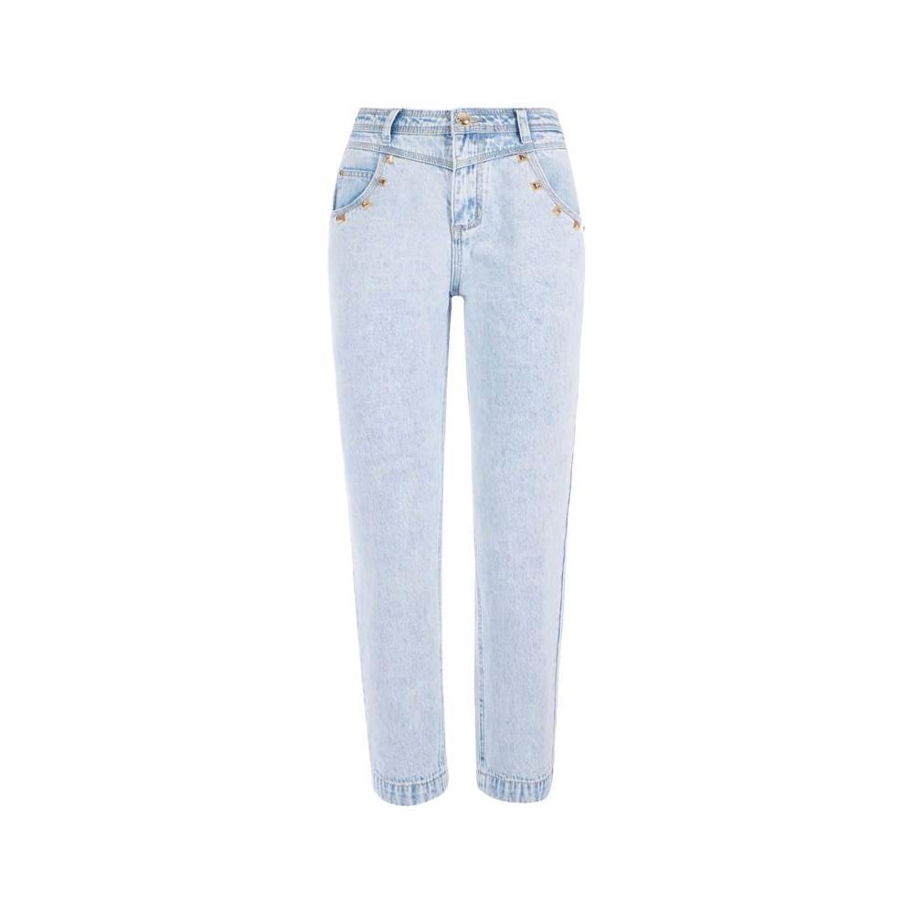 Yes Zee Light Blue Cotton Women High-Waisted Jeans Yes Zee