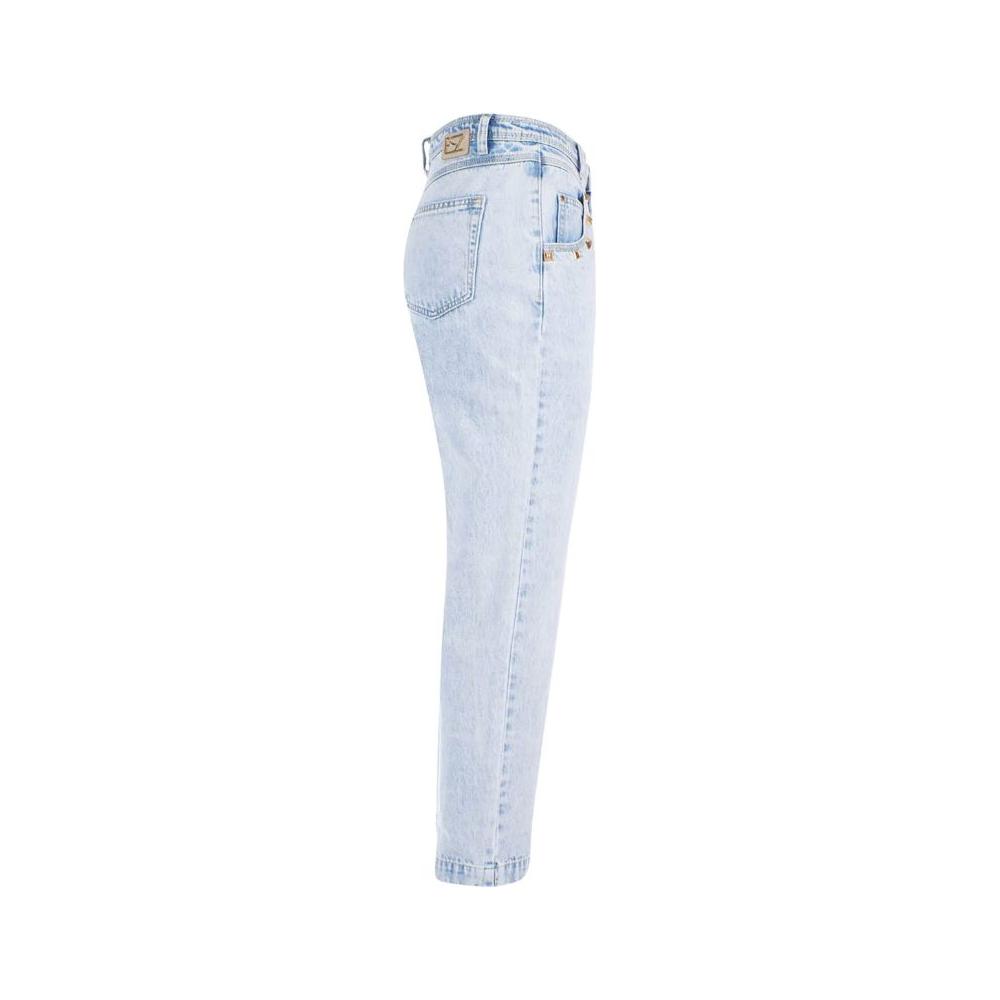 Yes Zee Light Blue Cotton Women High-Waisted Jeans Yes Zee