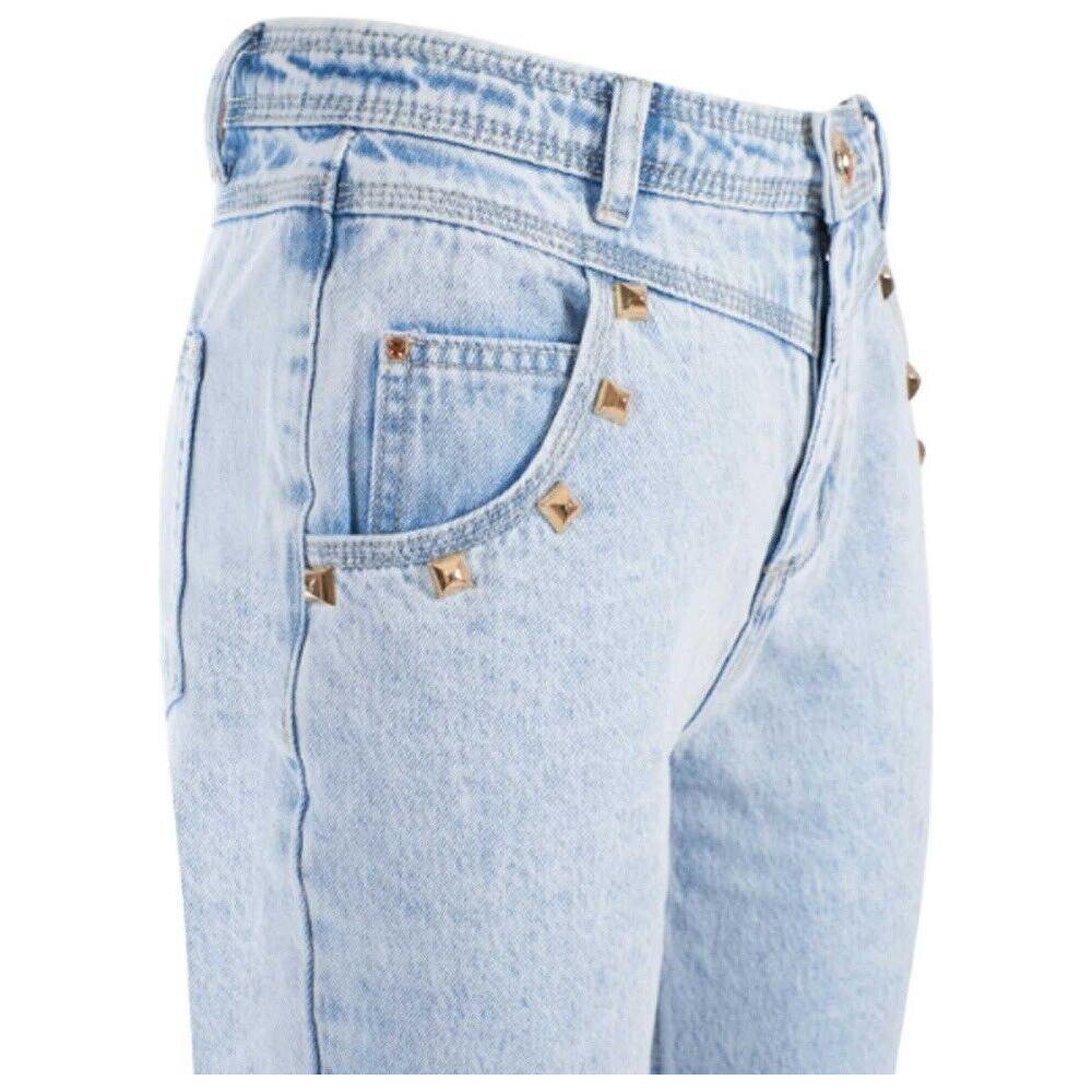 Yes Zee Light Blue Cotton Women High-Waisted Jeans Yes Zee