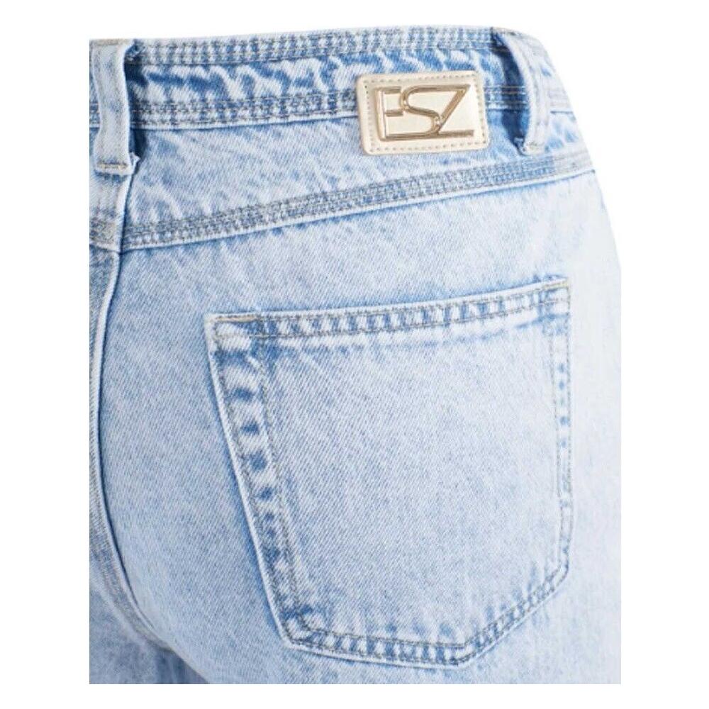 Yes Zee Light Blue Cotton Women High-Waisted Jeans Yes Zee