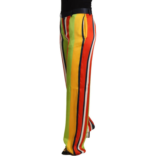 Dsquared² Multicolor Striped Mid Waist Straight Pants Dsquared²