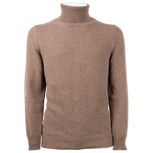 Emilio Romanelli Brown Cashmere Men Sweater Emilio Romanelli