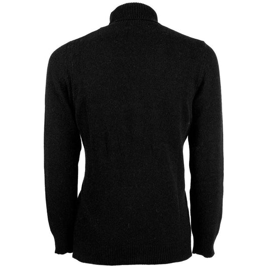 Emilio Romanelli Black Cashmere Men's Turtleneck Sweater Emilio Romanelli