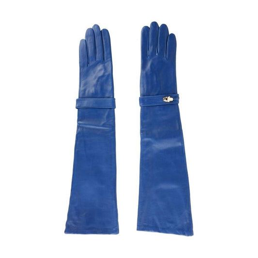 Cavalli Class Blue Lambskin Women Glove Cavalli Class