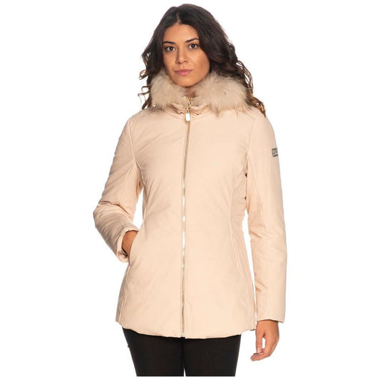 Yes Zee Beige Polyamide Women Jacket Yes Zee