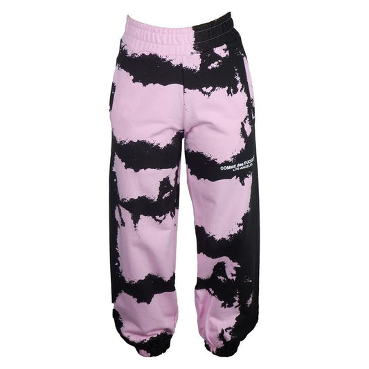 Chic Pink Print Cotton Track Pants