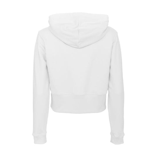 Imperfect White Cotton Women's Hoodie Imperfect