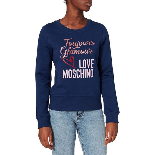 Love Moschino Blue Cotton Women Sweater Love Moschino