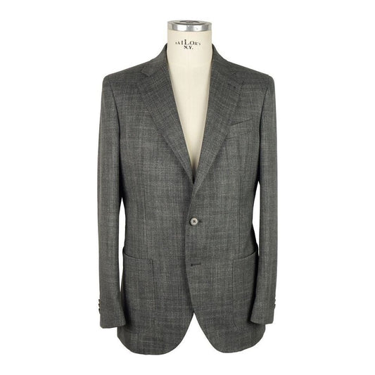 Emilio Romanelli Gray Wool Men Jacket Emilio Romanelli