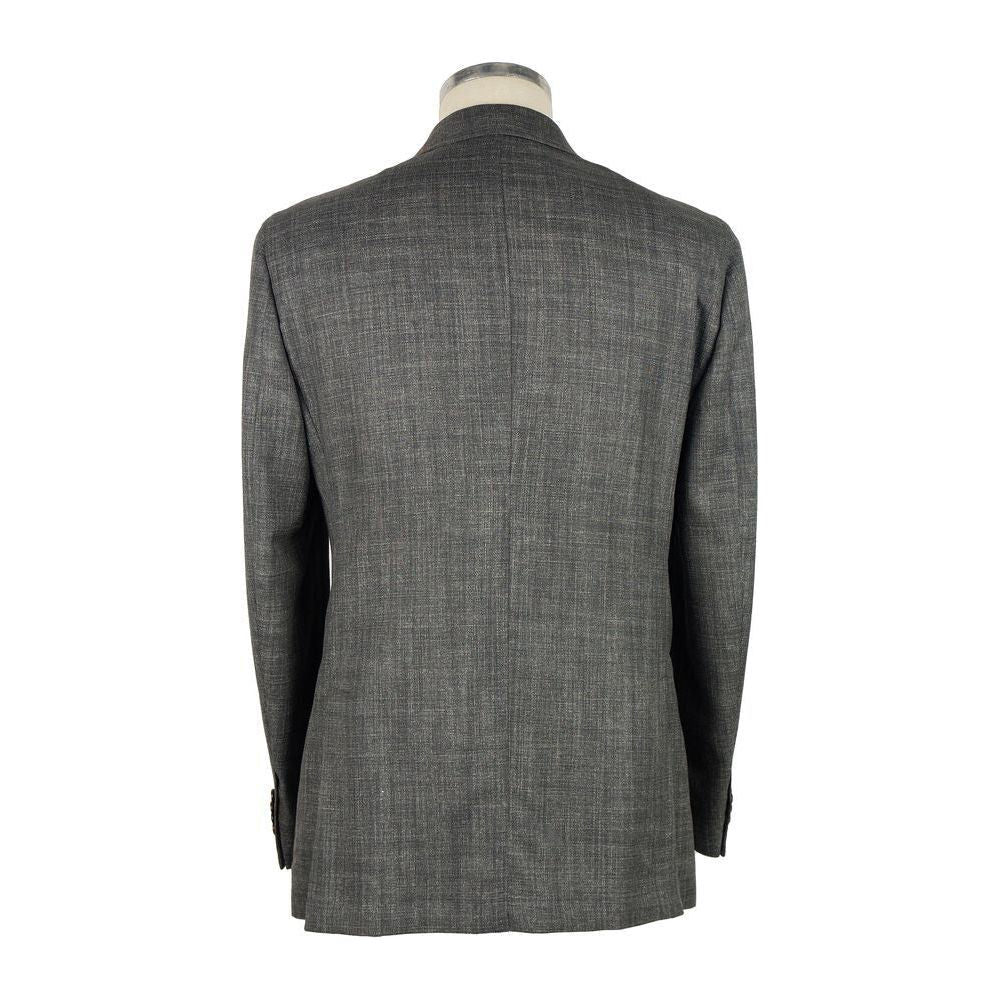 Emilio Romanelli Gray Wool Men Jacket Emilio Romanelli