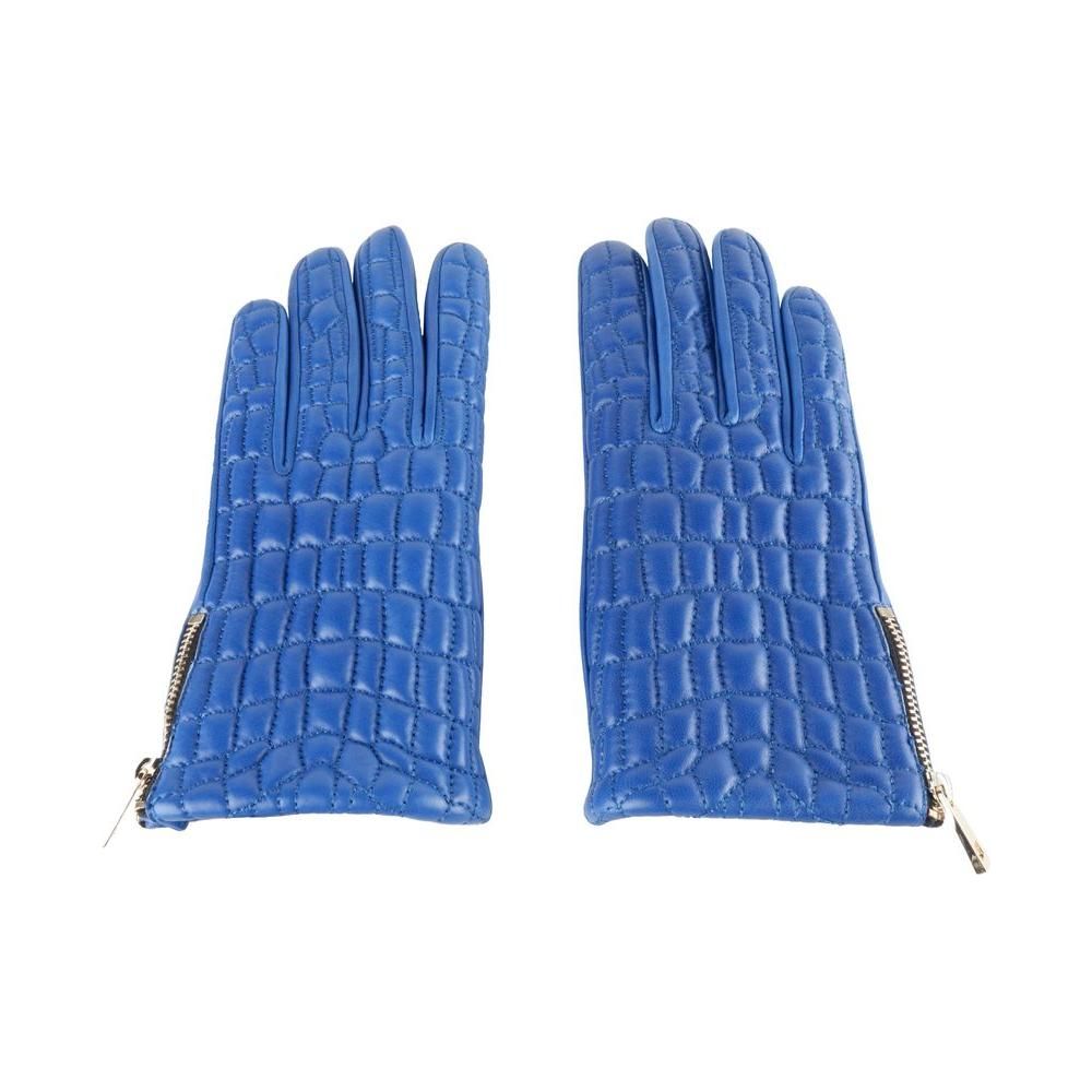 Cavalli Class Blue Lambskin Women Glove Cavalli Class