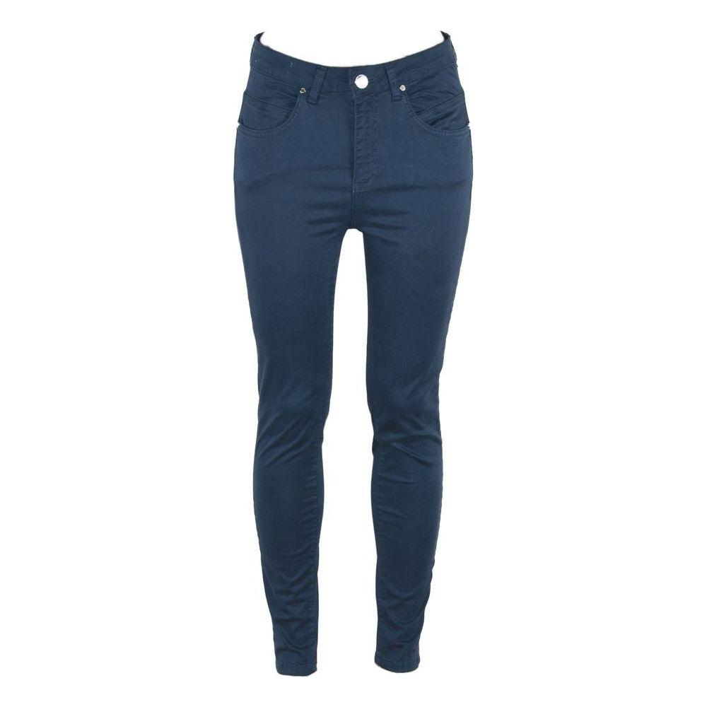 Maison Espin Blue Cotton Women's Skinny Jean Jeans & Pants Maison Espin