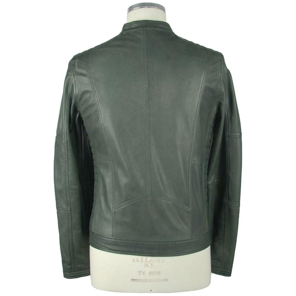 Emilio Romanelli Emerald Elegance Leather Jacket Emilio Romanelli