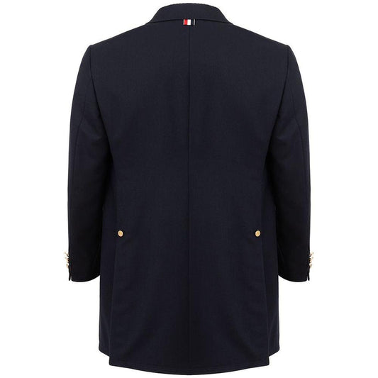 Thom Browne Elegant Wool Jacket in Signature Blue Thom Browne