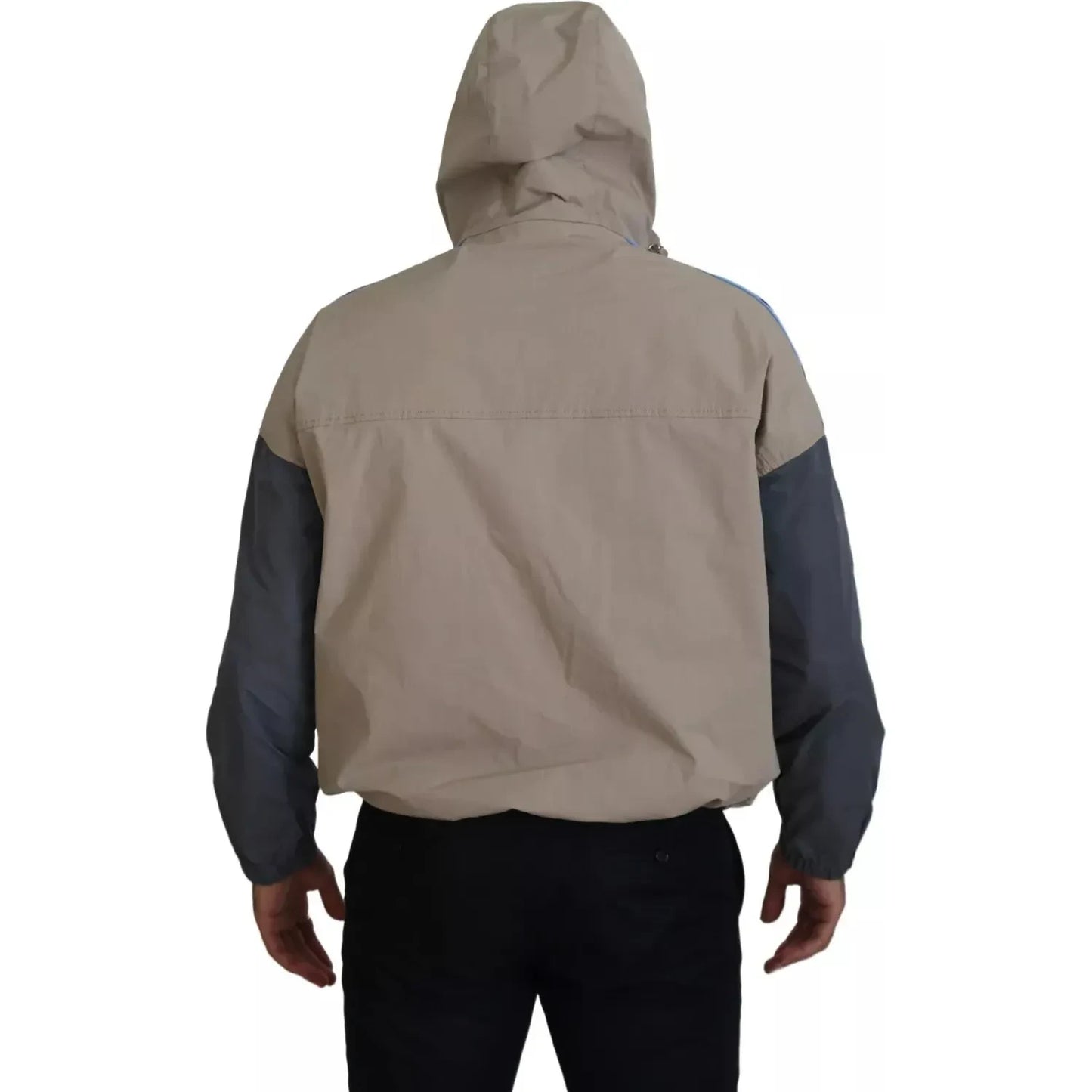 Dsquared² Brown Gray Sleeves Hooded Full Zip Jacket Dsquared²