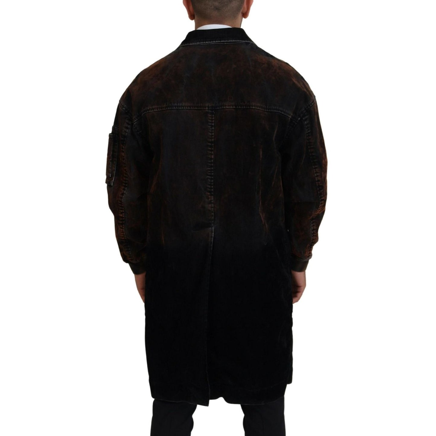 Dsquared² Brown Full Button Men Long Coat Cotton Jacket 1728,67345645728,Brown,Clothing,Coats - Jackets & Coats - Clothing,Dsquared²,IT48 | M,Jackets & Coats - Clothing,Jackets - Men - Clothing,Material: 84% Cotton 13% Viscose 3% Elastane,Men,Preowned / D