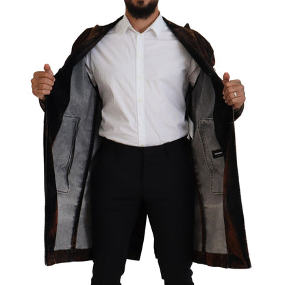 Dsquared² Brown Full Button Men Long Coat Cotton Jacket 1728,67345645728,Brown,Clothing,Coats - Jackets & Coats - Clothing,Dsquared²,IT48 | M,Jackets & Coats - Clothing,Jackets - Men - Clothing,Material: 84% Cotton 13% Viscose 3% Elastane,Men,Preowned / D