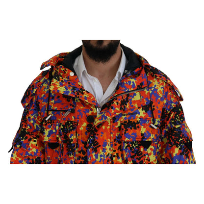 Dsquared² Multicolor Long Hooded Cargo Pocket Coat Jacket 1728,67345645728,Clothing,Dsquared²,IT48 | M,Jackets & Coats - Clothing,Jackets - Men - Clothing,Material: 97% Cotton 3% Elastane,Men,Multicolor,Parkas - Jackets & Coats - Clothing,Preowned / Defec