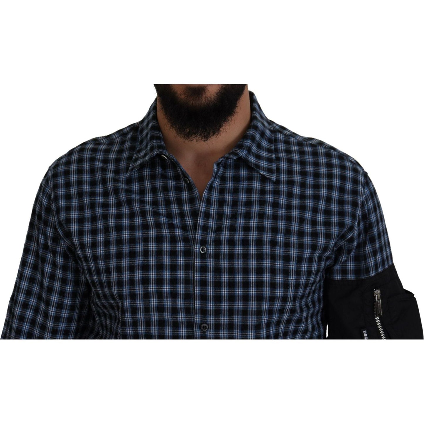 Dsquared² Multicolor Black Arm Plaid Men Long Sleeves Shirt Dsquared²