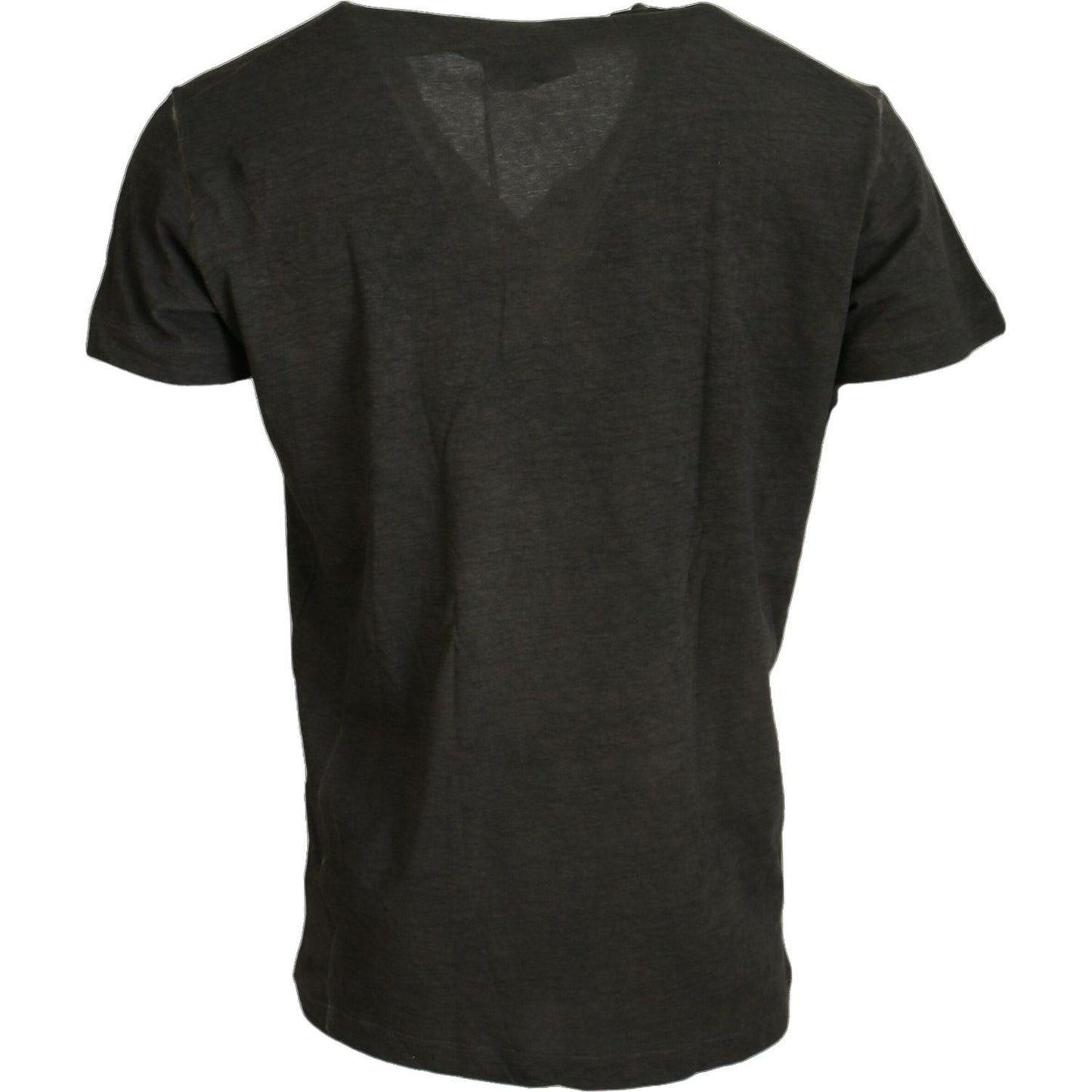 Dsquared² Gray Cotton Linen Short Sleeves V-neck T-shirt Dsquared²